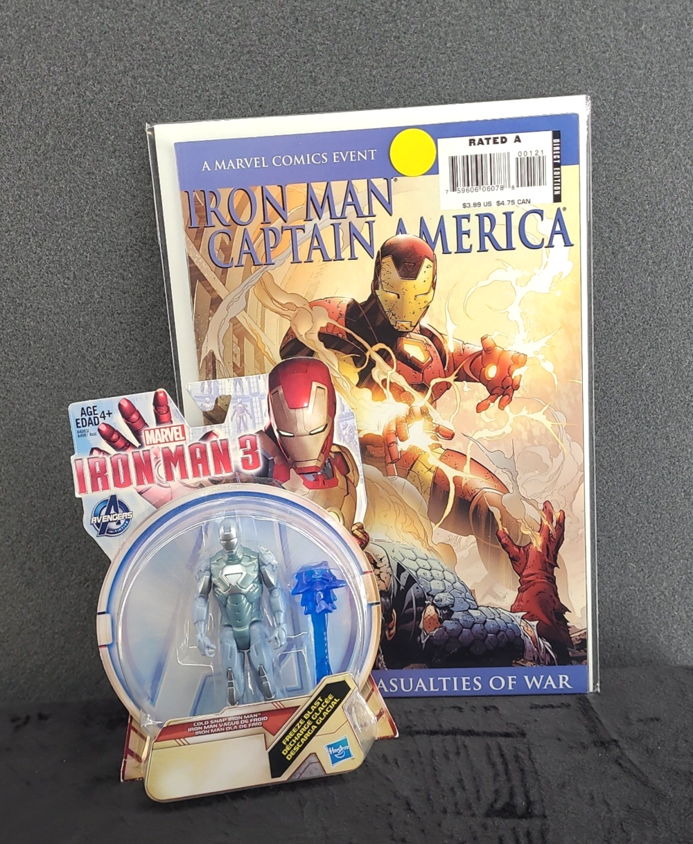 Hasbro Marvel Iron Man 3 Cold Snap Action Figure + Casualties of War Comic Book